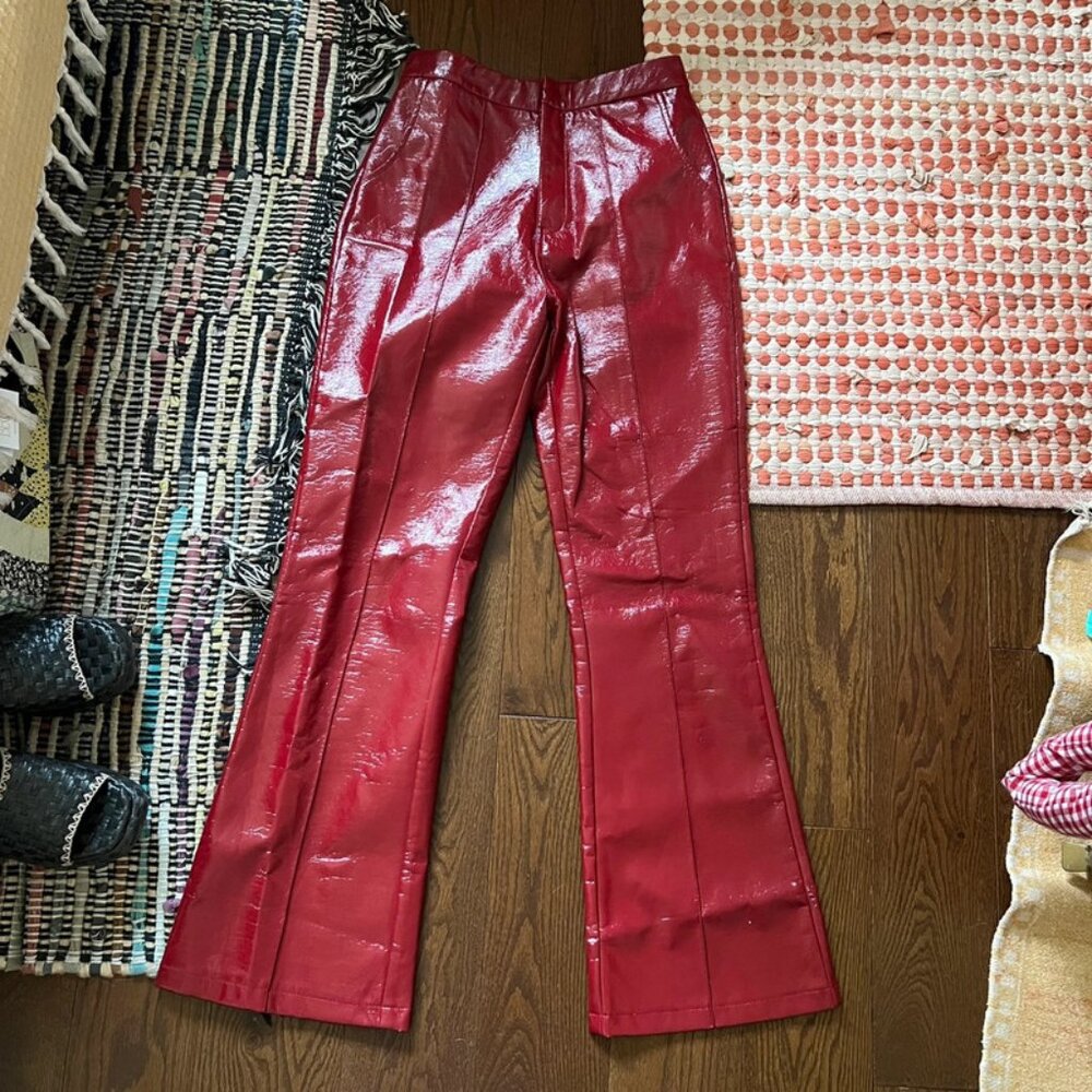Princess Polly Red Pleather Pants